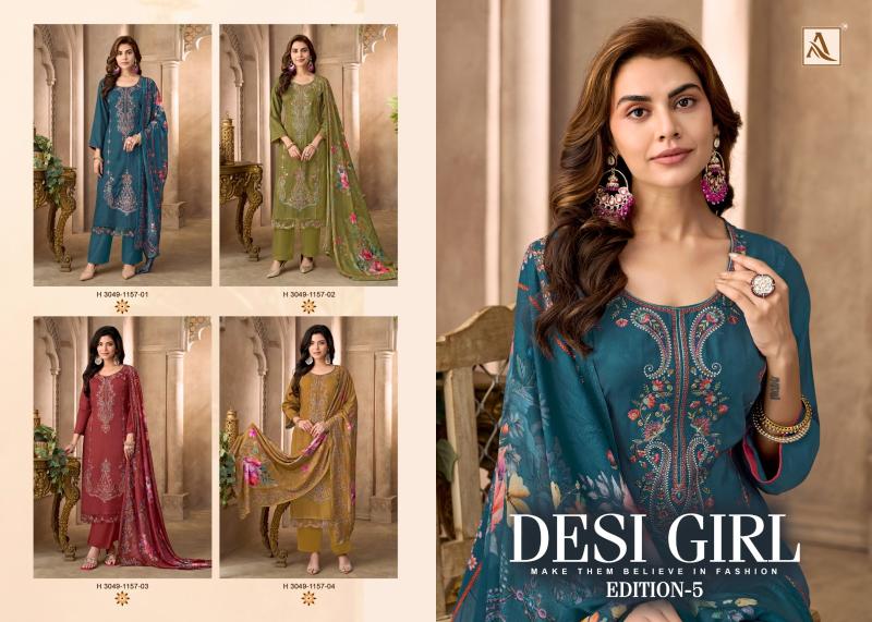 Alok suits desi girl vol-5 textiles wholesale dress material wholesale